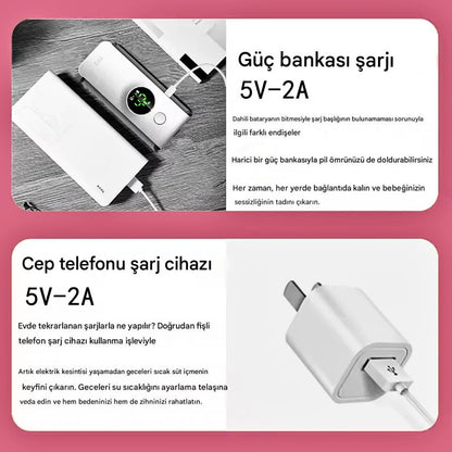 WarmBabyNest™ Akıllı Şarjlı Portatif Bebek Biberonları için süt ve mama Isıtıcı